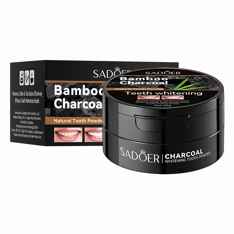 Teeth Whitening Charcoal - 60 g Zahnaufhellungspulver, aktiviertes Bambuskohlepulver, Holzkohleentfernung,