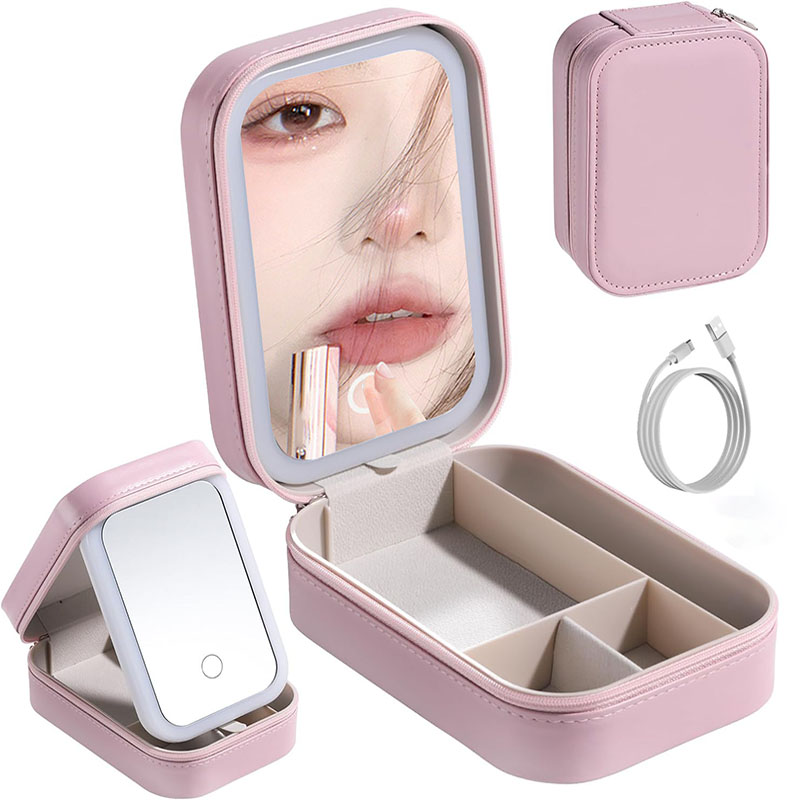 Led Mouth Tray - LED-Make-up-Tasche mit Spiegel für Frauen, tragbare