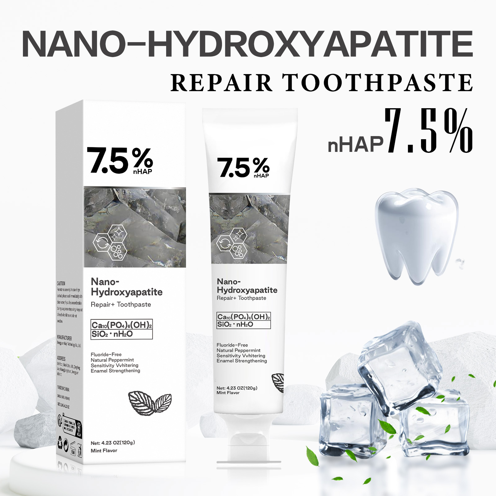Teeth Whitening Toothpaste - Nano-Hydroxyapatit Zahnpasta zur Entfernung von Kaffee-