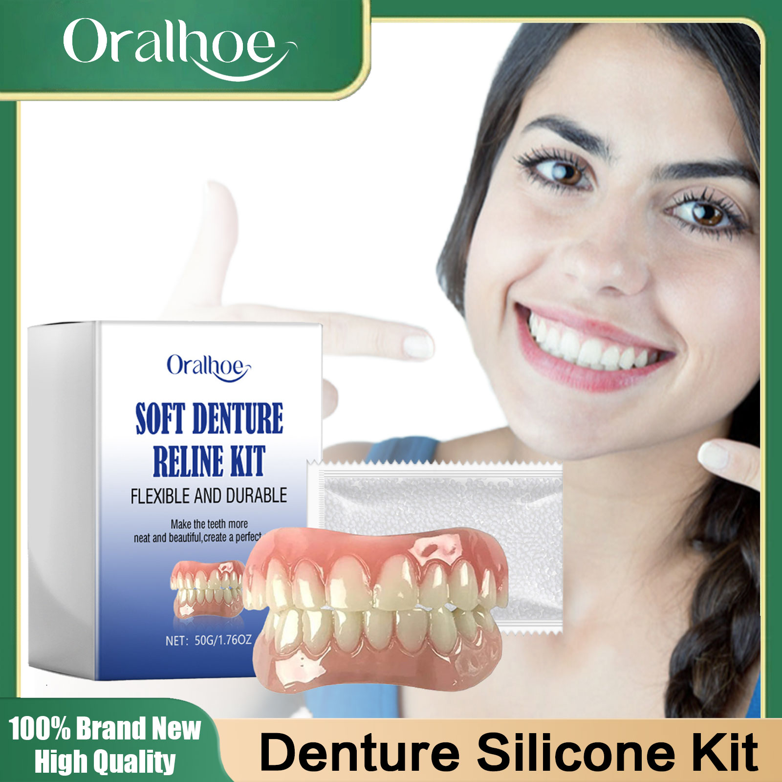 Teeth Whitening With Braces - Weiches Prothesen-Relaine-Set, perfekte Passform, Reparatur fehlender