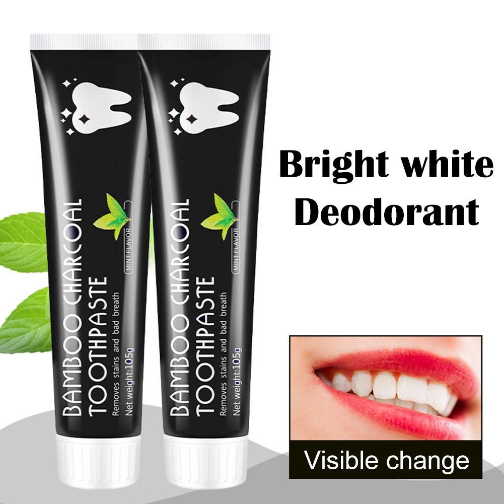 Teeth Whitening Charcoal - Bambuskohle-Zahnpasta, Zahnaufhellende Zahnpasta, Entfernung von gelben
