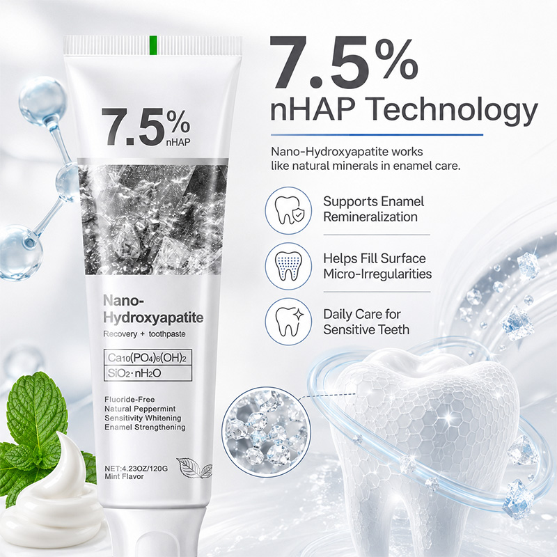 Teeth Whitening Toothpaste - 5/6 Stück 7,5% nHAP Nano-Hydroxyapatit Zahnpasta