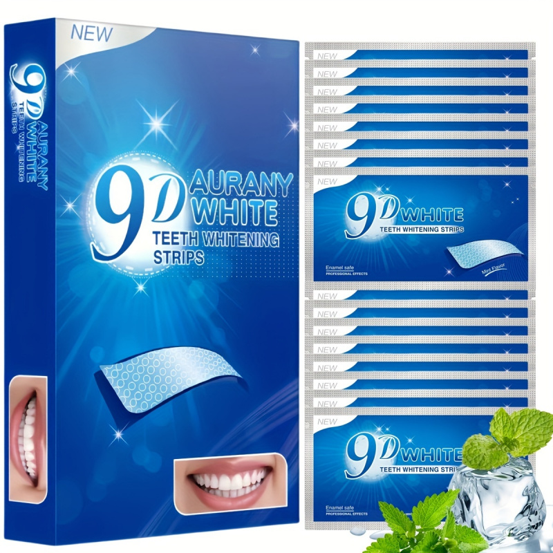 Teeth Whitening Retainer - 21 Paar 9D Aurany White Zahnaufhellungsstreifen