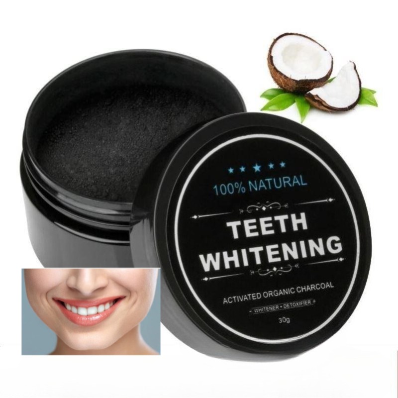 Teeth Whitening Charcoal - 1 Box Aktivkohle-Zahnaufhellungspulver, Zahnreinigungspulver aus Holzkohle,
