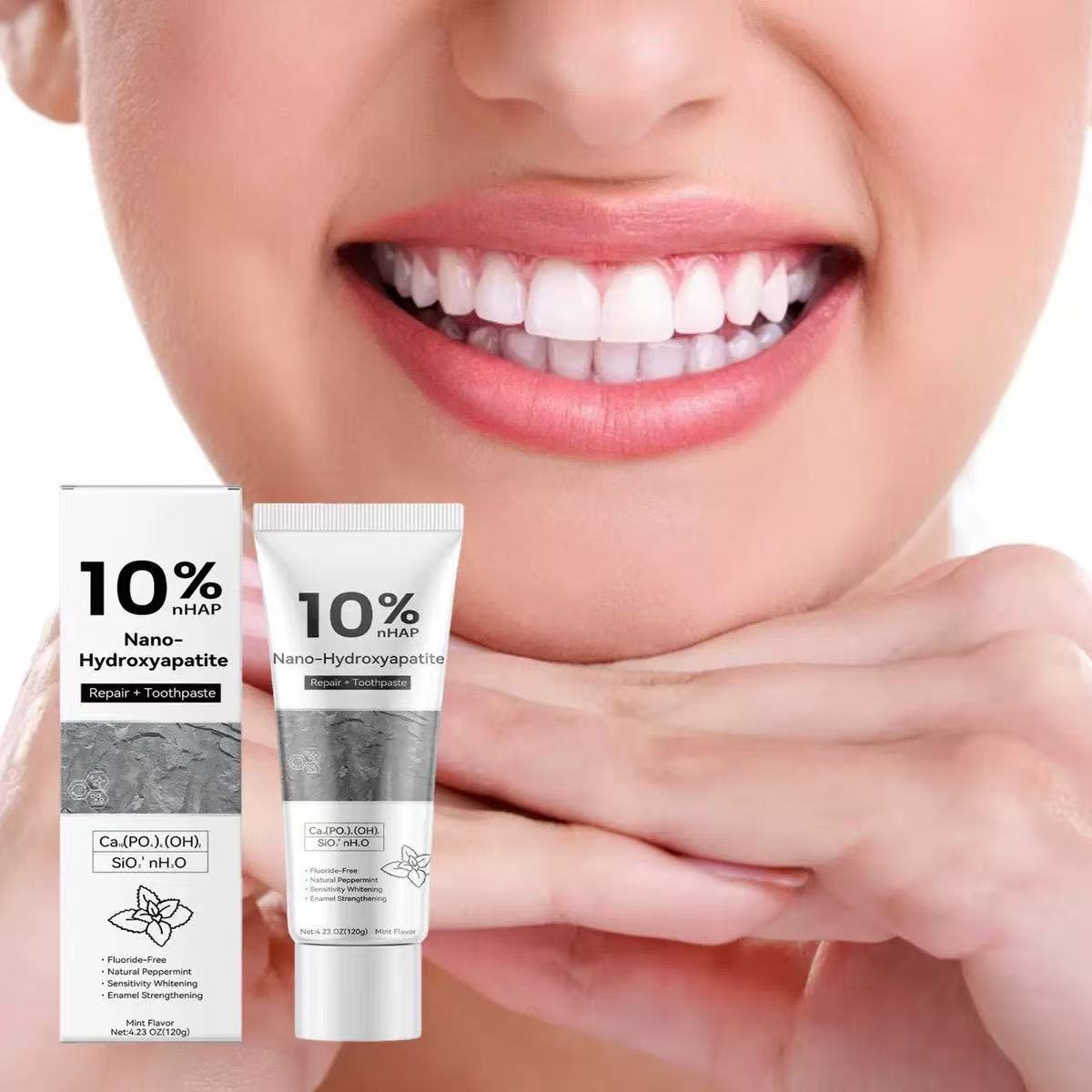 Teeth Whitening Toothpaste - 10% Nano-Hydroxyapatit Zahnpasta zum Aufhellen &