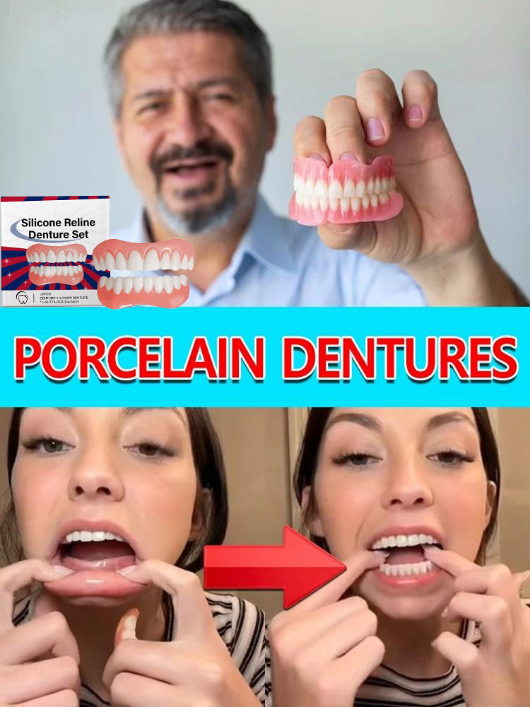Teeth Whitening With Braces - Falsche Zähne, Silikon-Obermaterial, untere Veneers, perfekte