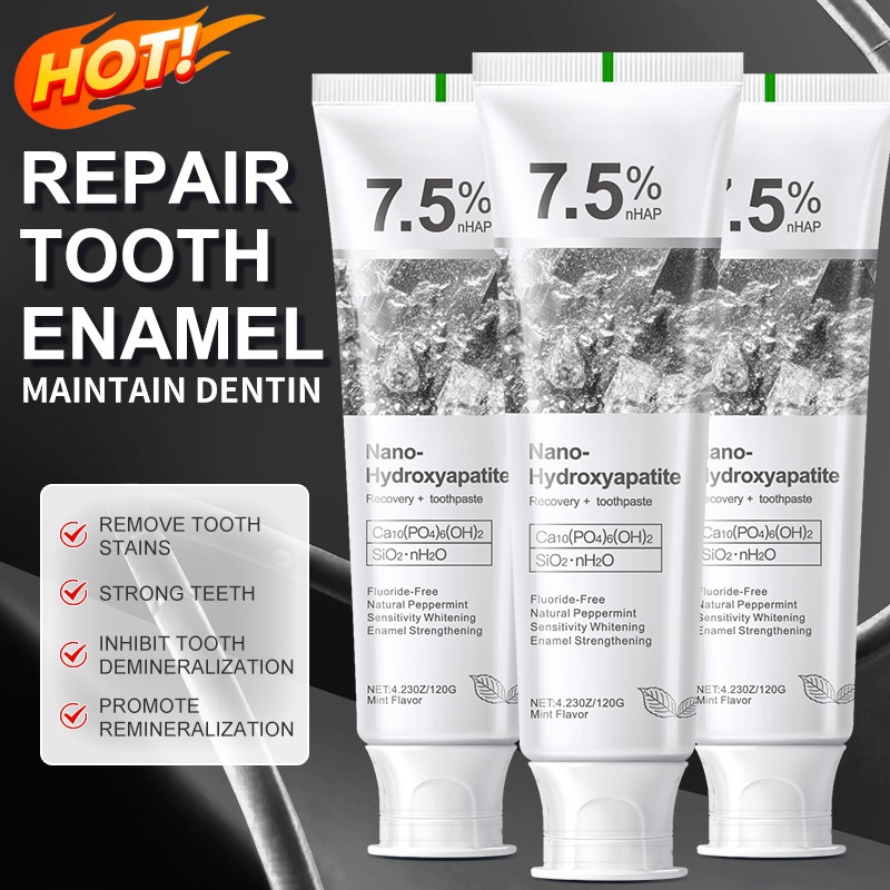 Teeth Whitening Toothpaste - 7,5% Hydroxyapatit Probiotische Zahnaufhellungs-Zahnpasta Zahnschmelz-Reparatur Mundhöhlenpflege