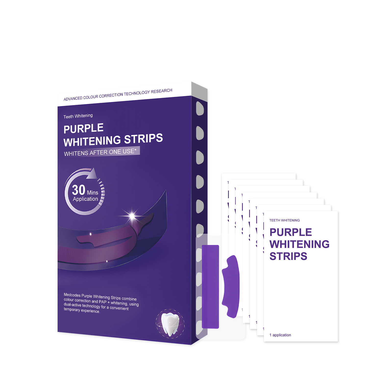 Lila Aufhellende Zahnstreifen, – Teeth Whitening Ingredients Bewertung und Preis