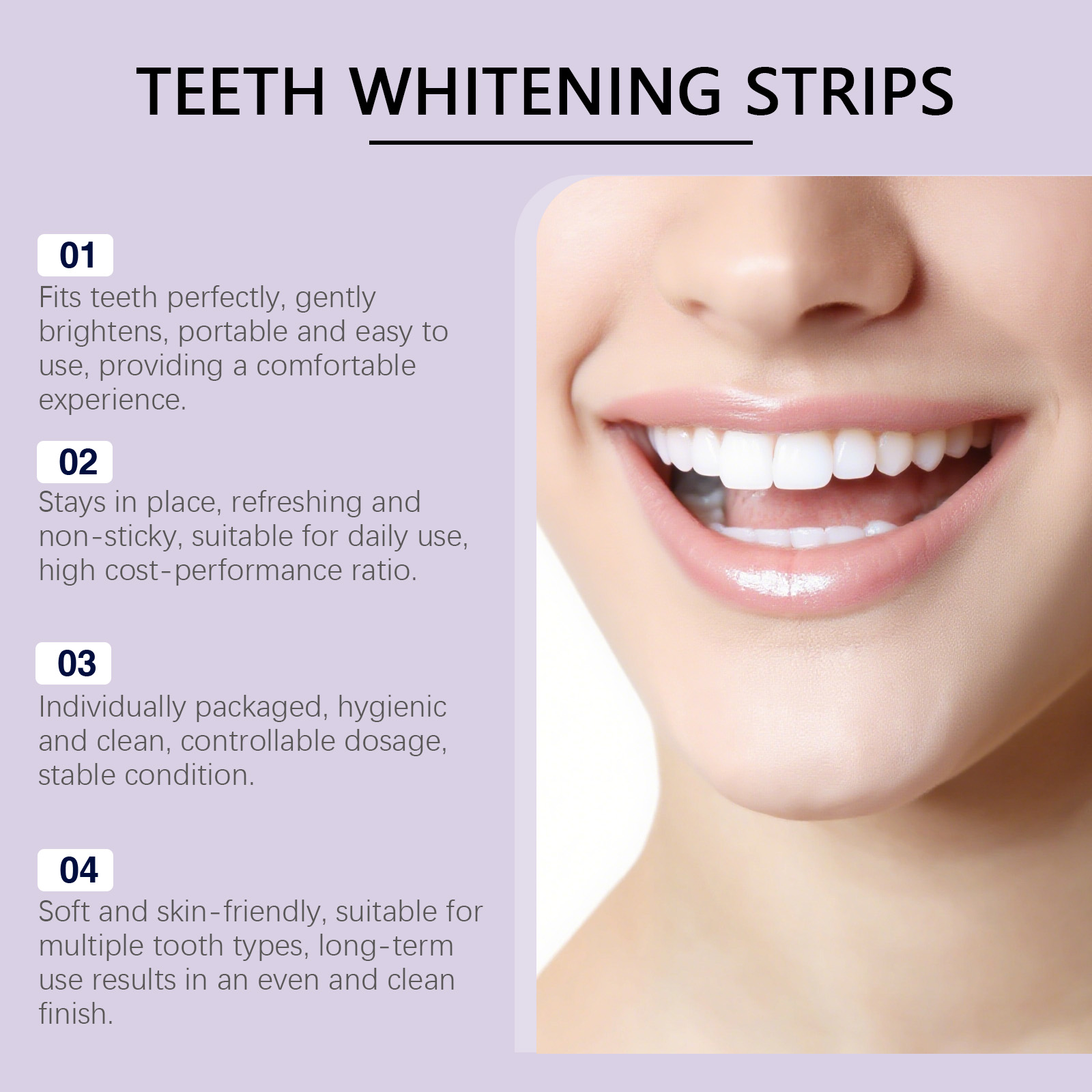 Lila Aufhellende Zahnstreifen, – Teeth Whitening Ingredients Bewertung und Preis