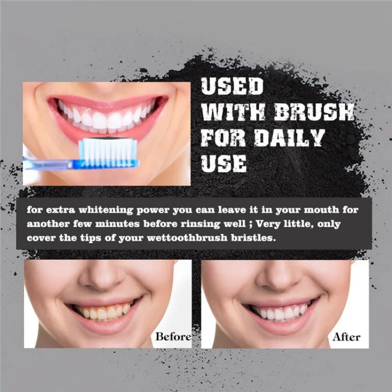 Zahnpulver in Lebensmittelqual – Teeth Whitening Charcoal Bewertung und Preis